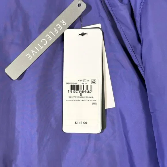 GUESS Men's Eco Elvis Reversible Logo-Print Puffer Jacket purple/blue small $148 - Picture 10 of 13